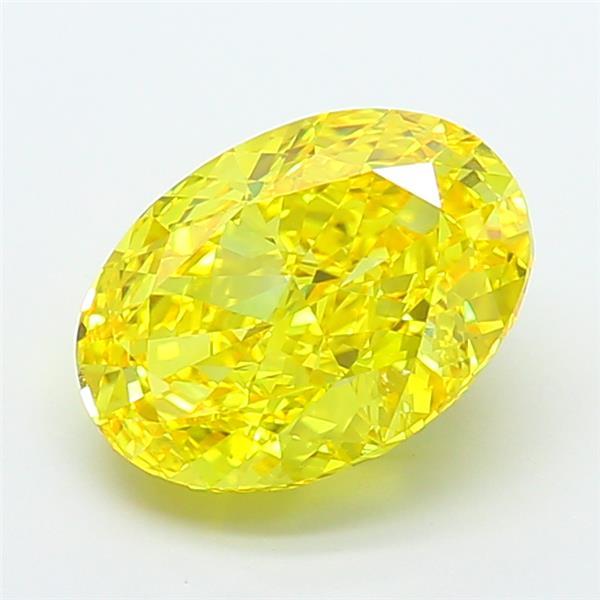 5.04 Ct. Fancy Vivid Yellow Oval Lab Grown Diamond