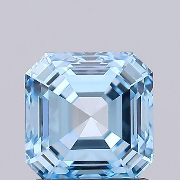 1.02 Ct. Fancy Vivid Blue Asscher Lab Grown Diamond