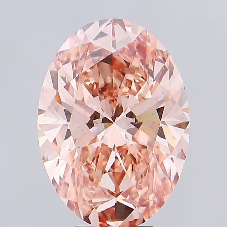 7.31 Ct. Fancy Vivid Pink Oval Lab Grown Diamond
