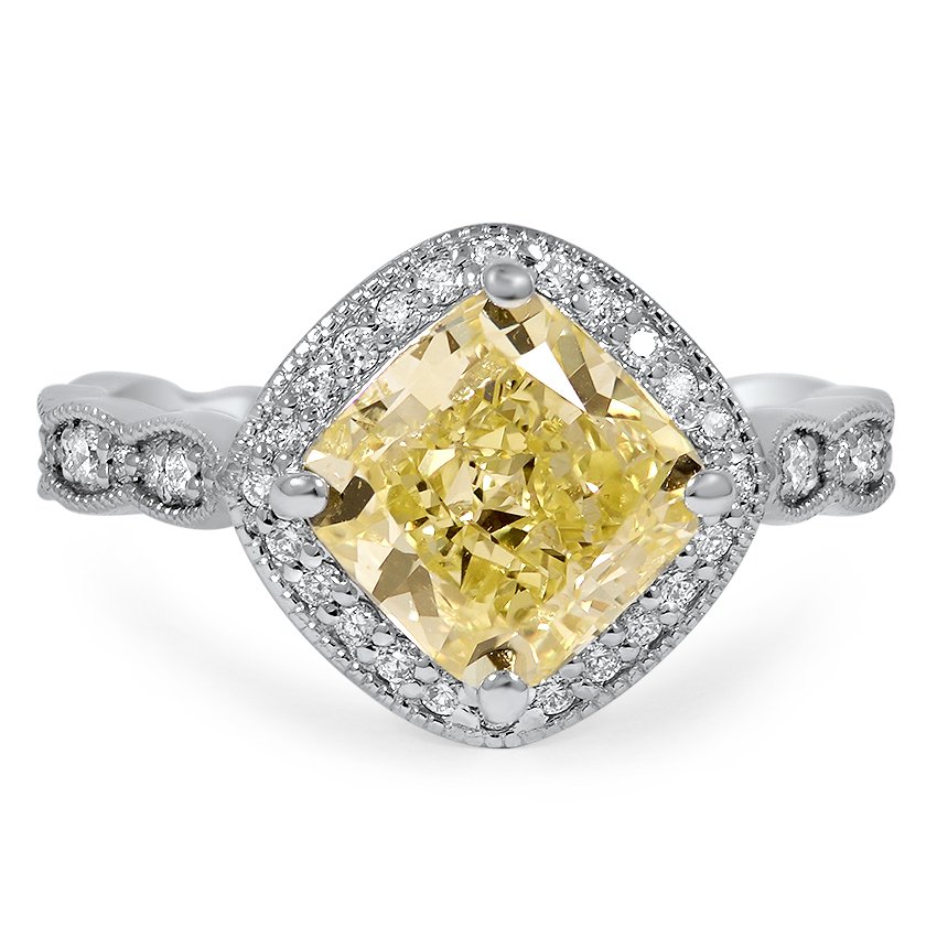 Custom Vintage Inspired Fancy Halo Diamond Ring