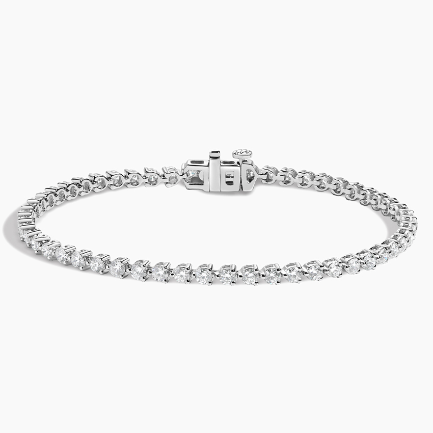 18K White Gold Lab Created Diamond Tennis Bracelet One Carat ...