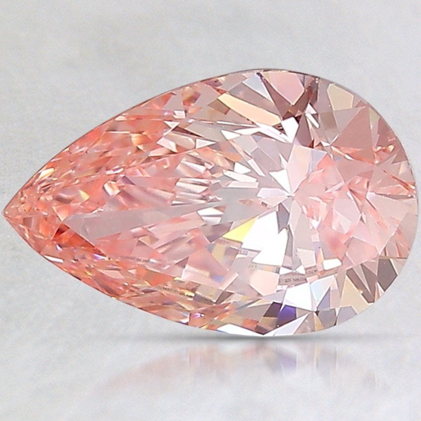 1.47 Ct. Fancy Intense Orangy Pink Pear Lab Created Diamond
