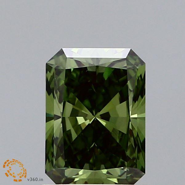 1.01 Ct. Fancy Vivid Green Radiant Lab Grown Diamond