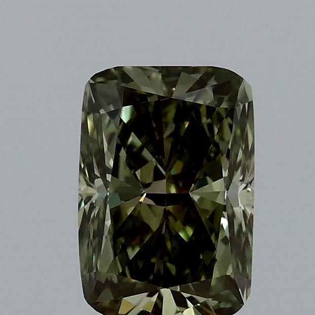 0.96 Ct. Fancy Vivid Green Cushion Lab Grown Diamond