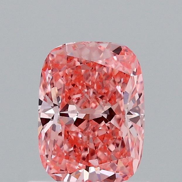 0.91 Ct. Fancy Vivid Pink Cushion Lab Grown Diamond