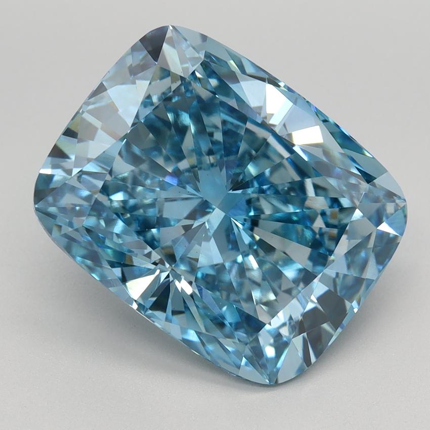 5.76 Ct. Fancy Vivid Blue Cushion Lab Grown Diamond