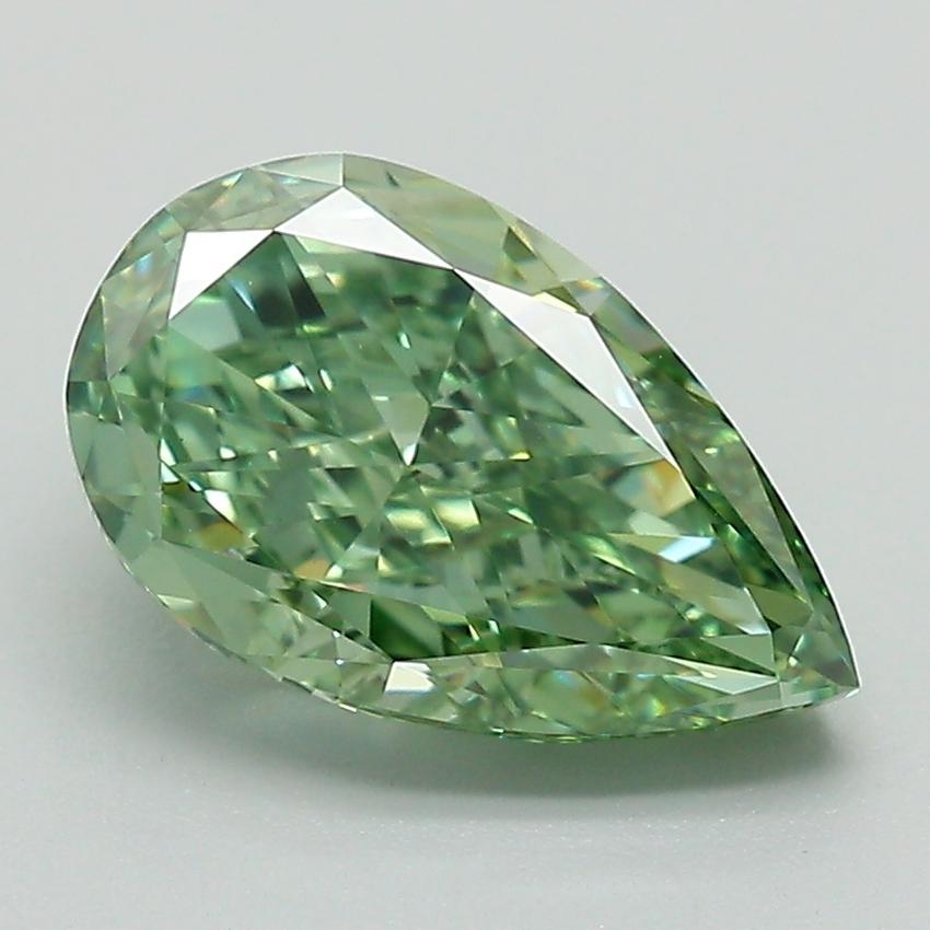 2.42 Ct. Fancy Vivid Green Pear Lab Grown Diamond