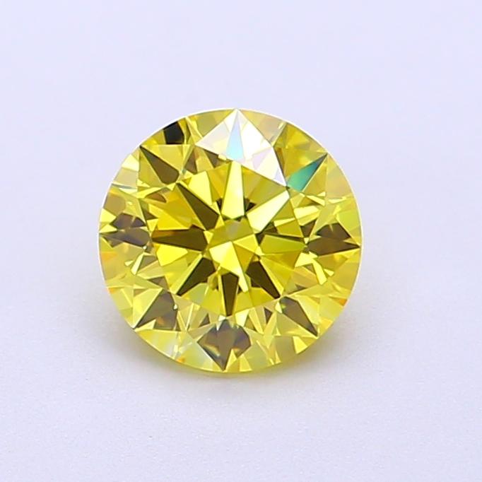1.01 Ct. Fancy Vivid Yellow Round Lab Grown Diamond