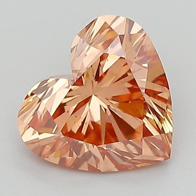 1.51 Ct. Fancy Vivid Pinkish Orange Heart Lab Grown Diamond