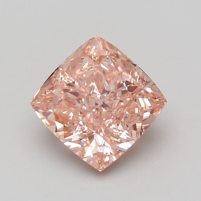 7.09 Ct. Fancy Vivid Pink Cushion Lab Grown Diamond
