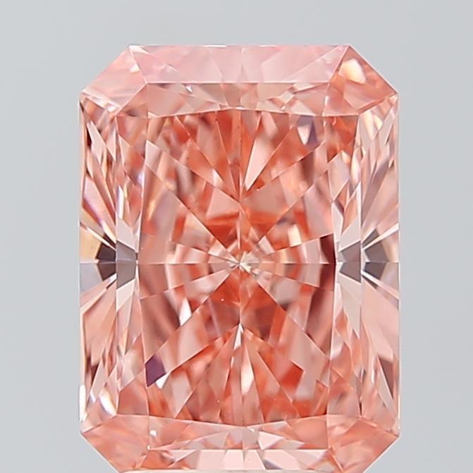 4.01 Ct. Fancy Vivid Orangy Pink Radiant Lab Grown Diamond