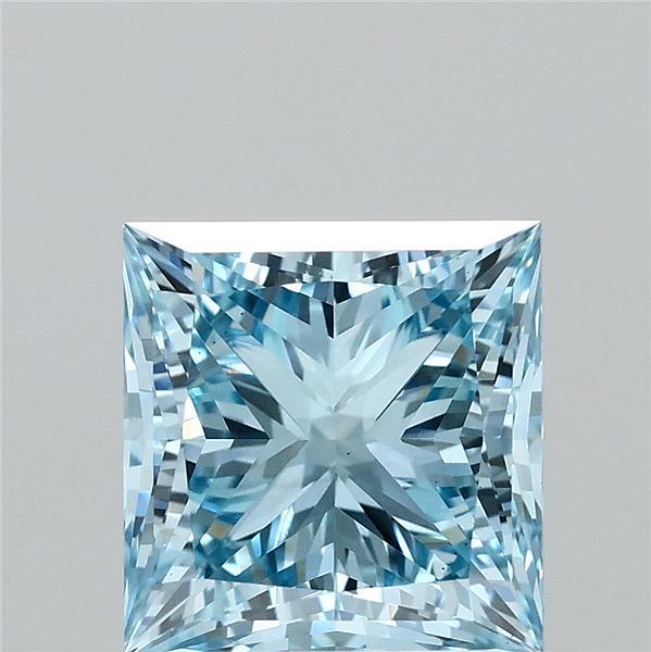 3.01 Ct. Fancy Vivid Blue Princess Lab Grown Diamond
