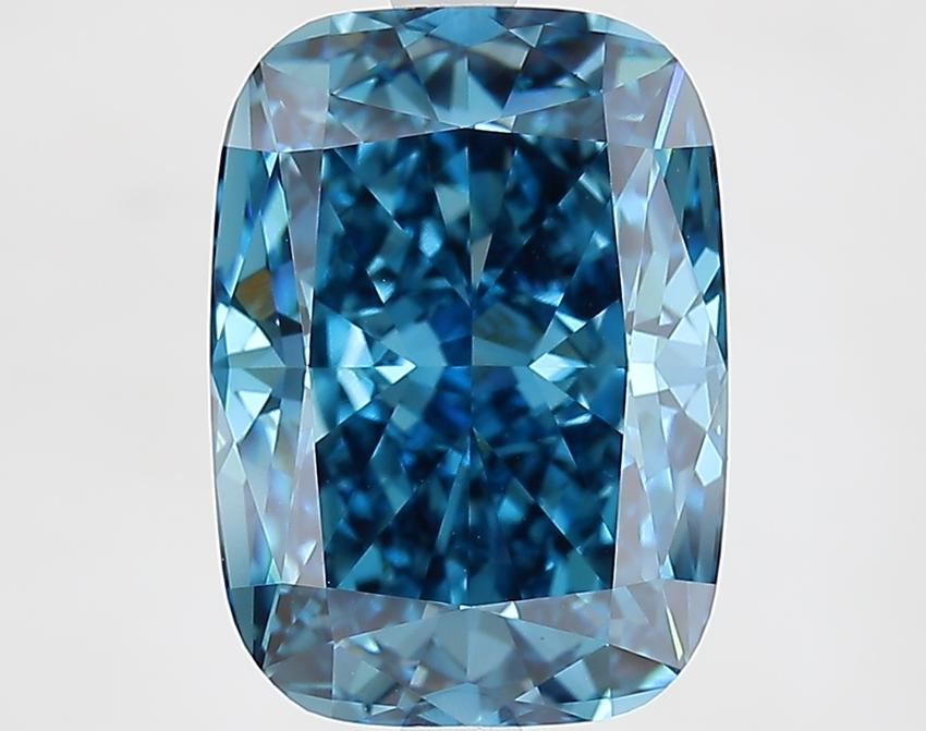 5.05 Ct. Fancy Vivid Blue Cushion Lab Grown Diamond