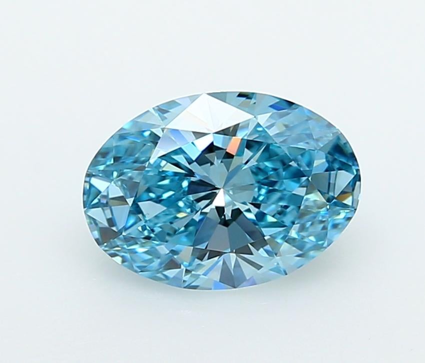 2.13 Ct. Fancy Vivid  Blue Oval Lab Grown Diamond
