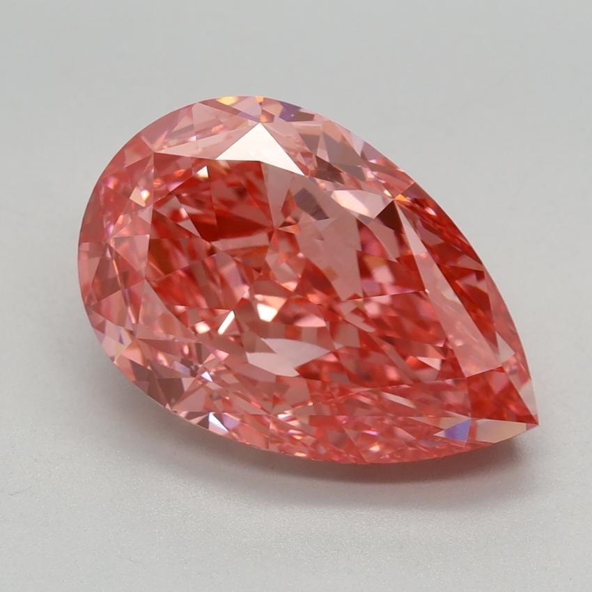 4.25 Ct. Fancy Vivid Pink Pear Lab Grown Diamond
