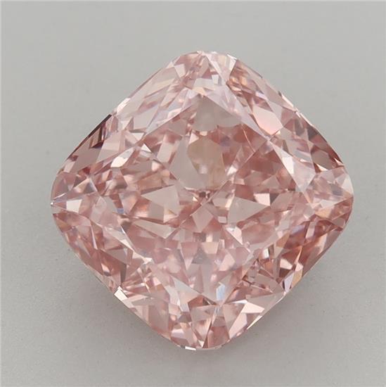 4.18 Ct. Fancy Vivid Pink Cushion Lab Grown Diamond