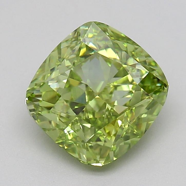 1.50 Ct. Fancy Vivid  Green Cushion Lab Grown Diamond