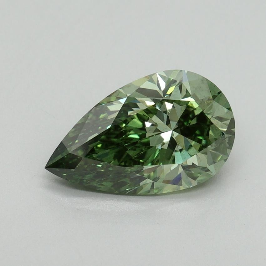 2.02 Ct. Fancy Vivid Green Pear Lab Grown Diamond