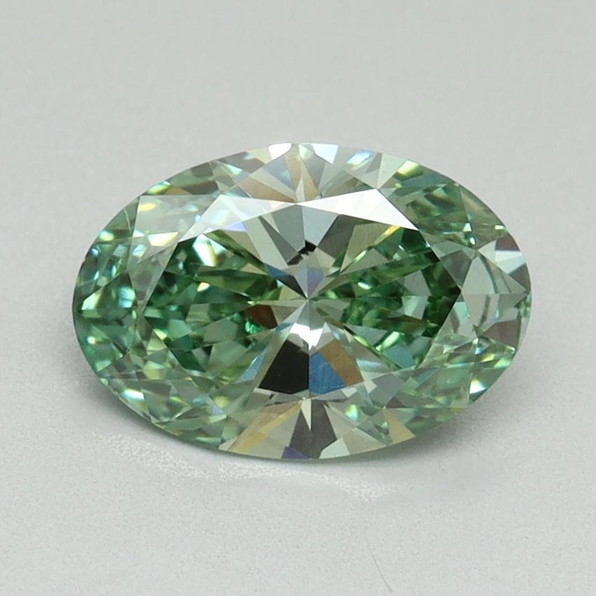 1.28 Ct. Fancy Vivid Green Oval Lab Grown Diamond