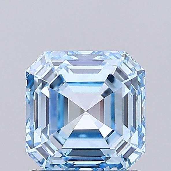 1.05 Ct. Fancy Vivid Blue Asscher Lab Grown Diamond