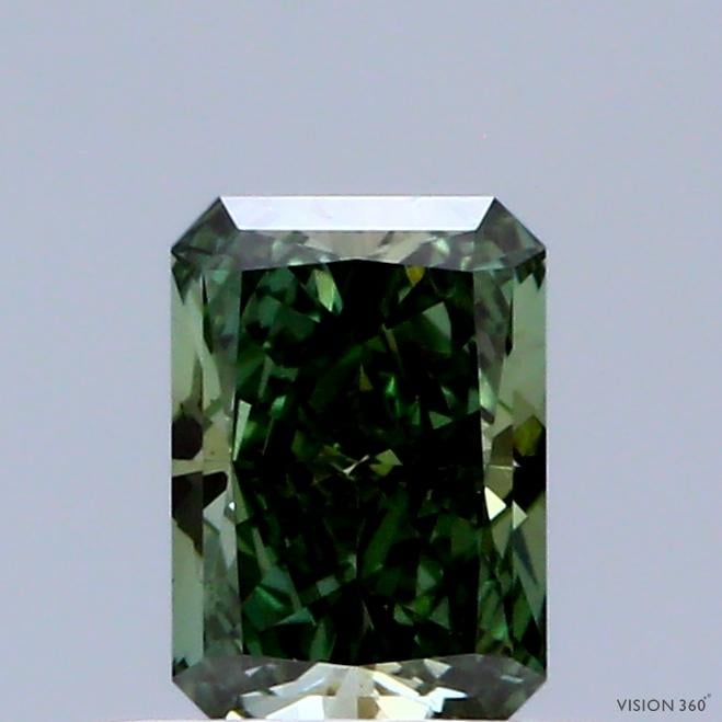 0.58 Ct. Fancy Vivid Green Radiant Lab Grown Diamond