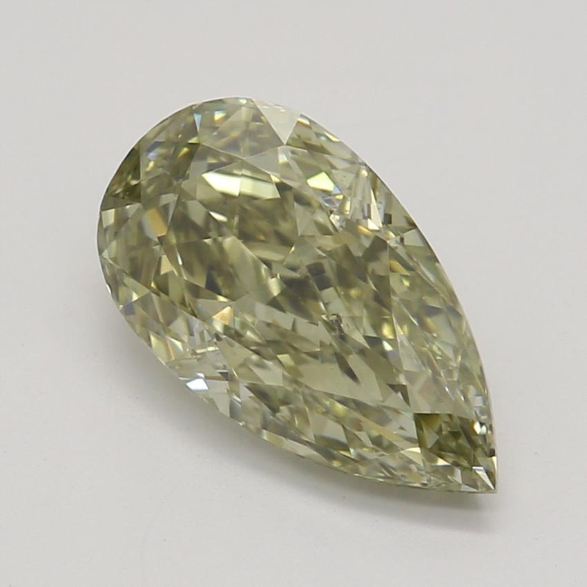 1.07 Ct. Fancy Dark Brown-Greenish Yellow Pear Diamond
