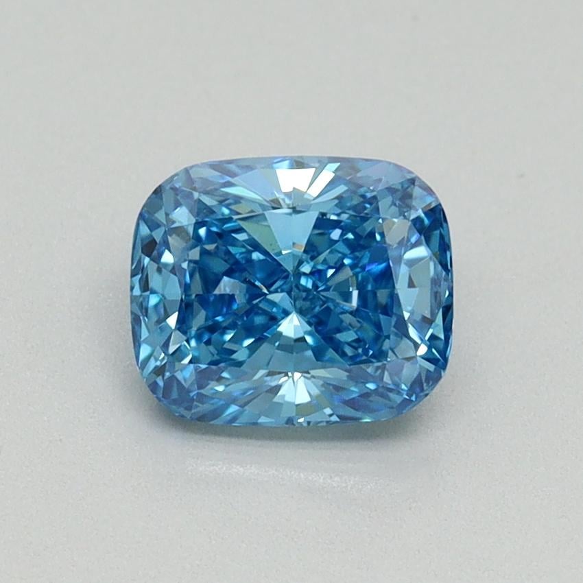 1.03 Ct. Fancy Vivid Malibu Blue Cushion Lab Grown Diamond