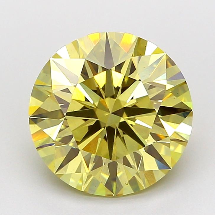 2.88 Ct. Fancy Intense  Yellow Round Lab Grown Diamond