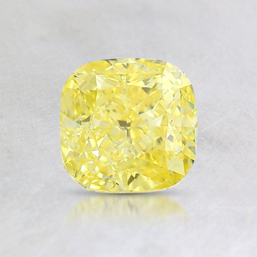 1.04 Ct. Fancy Vivid Yellow Cushion Lab Grown Diamond