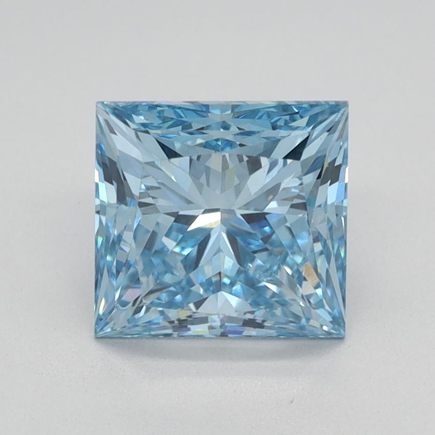 1.64 Ct. Fancy Vivid Blue Princess Lab Grown Diamond