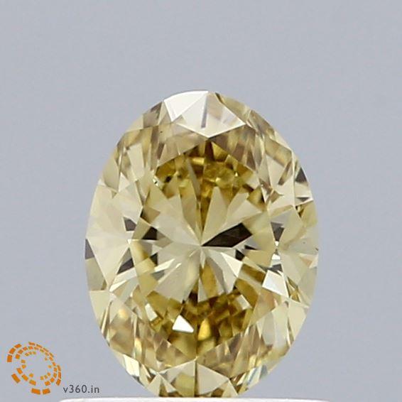0.71 Ct. Fancy Intense Yellow Oval Lab Grown Diamond