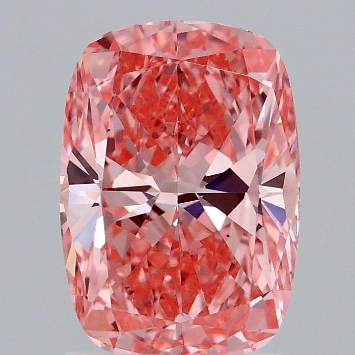 2.00 Ct. Fancy Vivid Pink Cushion Lab Grown Diamond