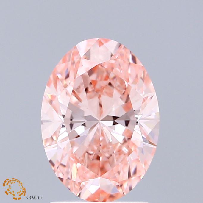 1.54 Ct. Fancy Vivid Pink Oval Lab Grown Diamond