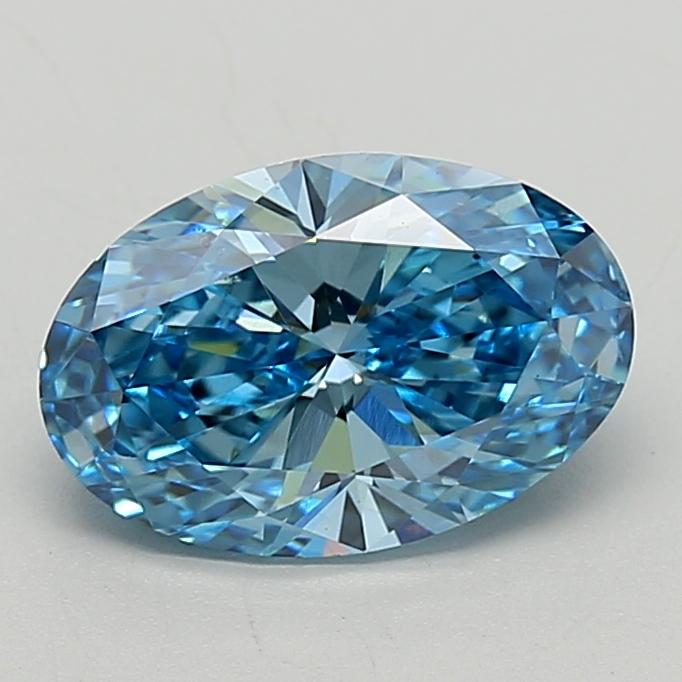 2.51 Ct. Fancy Vivid  Blue Oval Lab Grown Diamond