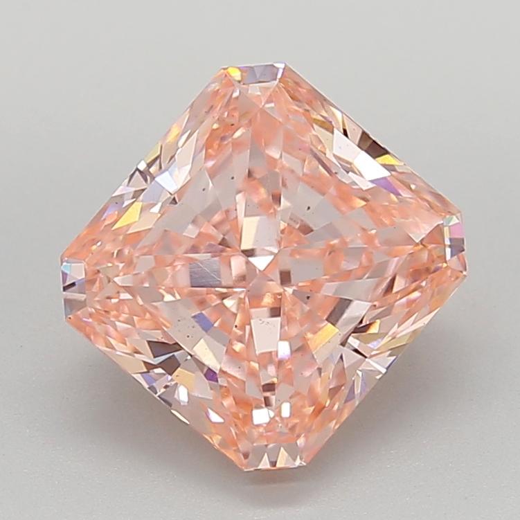 4.01 Ct. Fancy Vivid  Pink Cushion Lab Grown Diamond