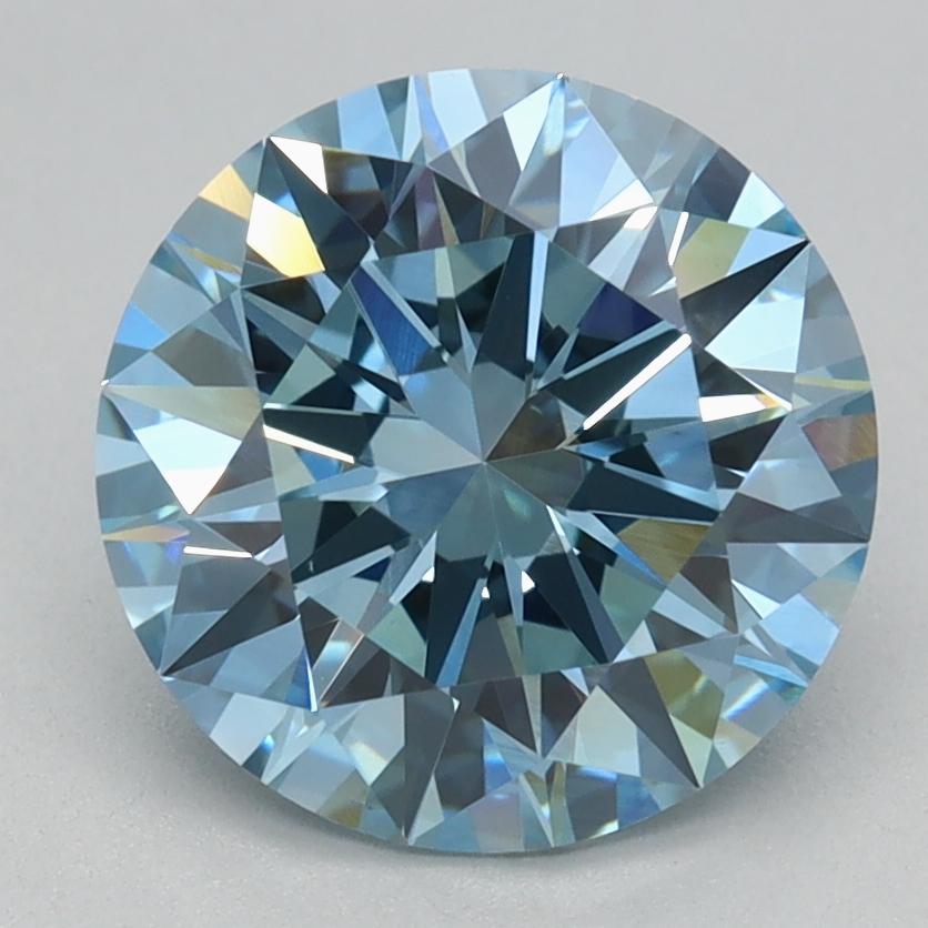 2.08 Ct. Fancy Vivid Blue Round Lab Grown Diamond