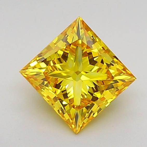 1.02 Ct. Fancy Vivid  Yellow Princess Lab Grown Diamond
