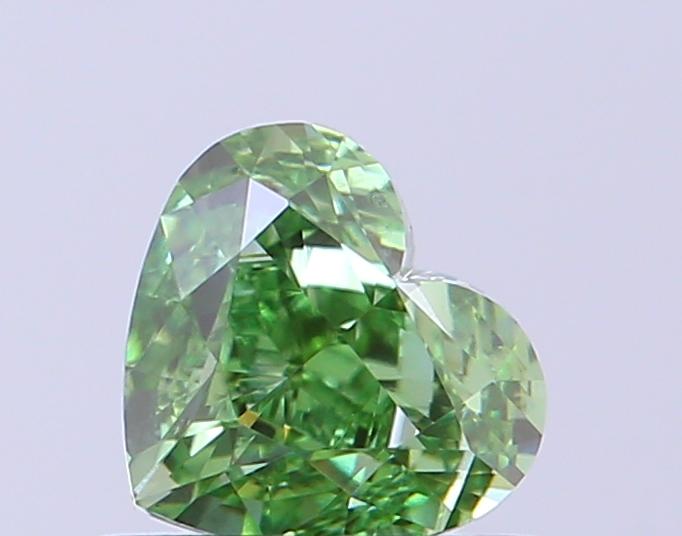 0.64 Ct. Fancy Vivid Green Heart Lab Grown Diamond