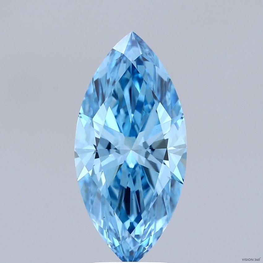 3.50 Ct. Fancy Vivid Blue Marquise Lab Grown Diamond