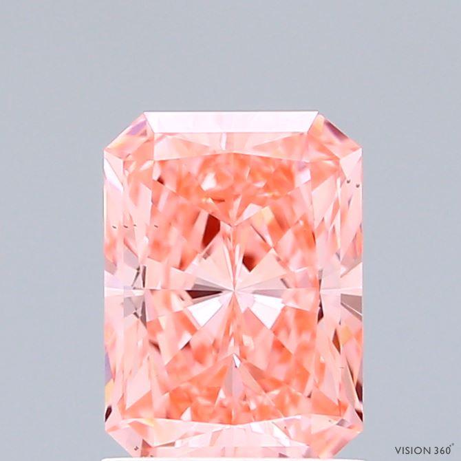 1.52 Ct. Fancy Vivid Pink Radiant Lab Grown Diamond