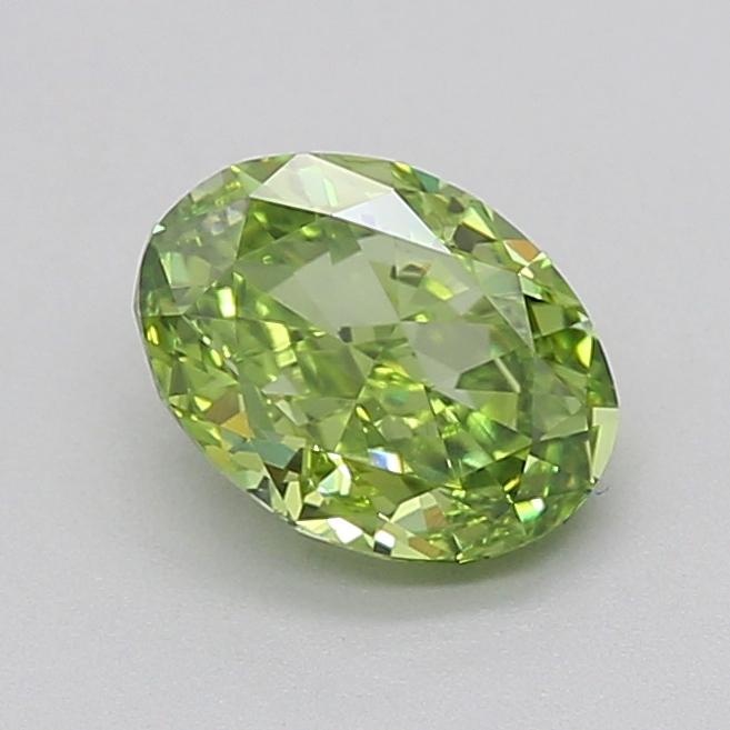 1.08 Ct. Fancy Vivid  Green Oval Lab Grown Diamond