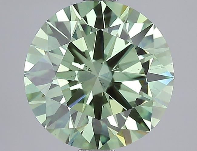 2.45 Ct. Fancy Vivid Green Round Lab Grown Diamond
