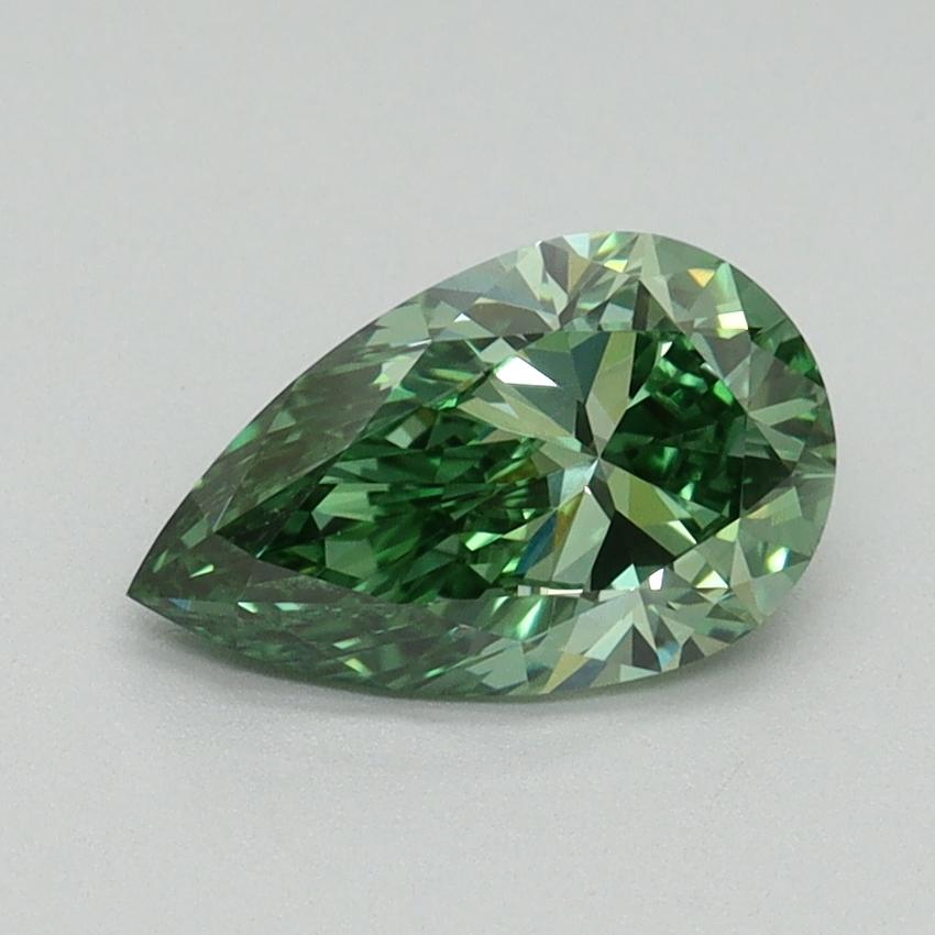 1.06 Ct. Fancy Vivid Green Pear Lab Grown Diamond