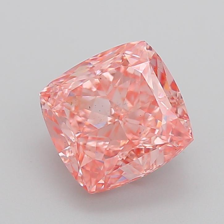 3.09 Ct. Fancy Vivid Pink Cushion Lab Grown Diamond