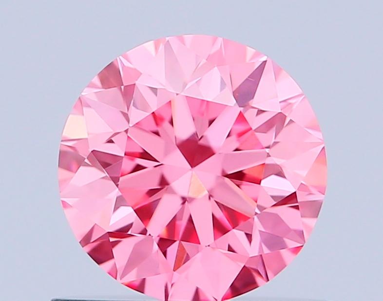 0.64 Ct. Fancy Vivid Pink Round Lab Grown Diamond
