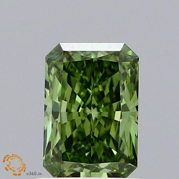 0.93 Ct. Fancy Vivid Green Radiant Lab Grown Diamond