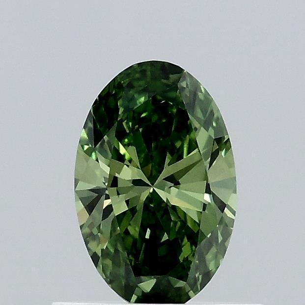 0.52 Ct. Fancy Vivid Green Oval Lab Grown Diamond