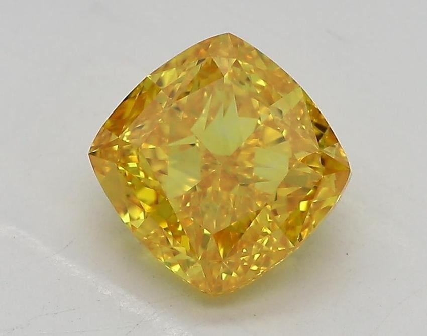 1.91 Ct. Fancy Vivid  Yellow Cushion Lab Grown Diamond