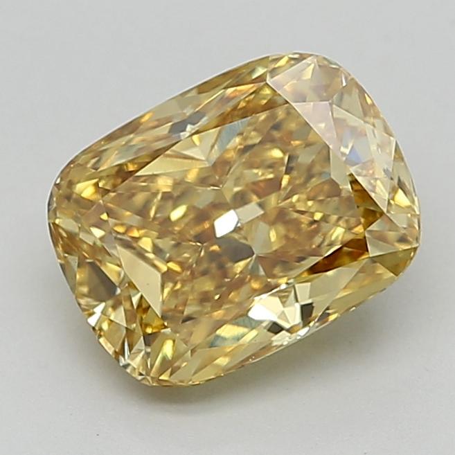 3.01 Ct. Fancy Vivid  Yellow Cushion Lab Grown Diamond
