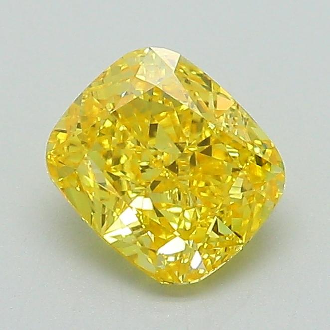 1.09 Ct. Fancy Vivid Yellow Cushion Lab Grown Diamond